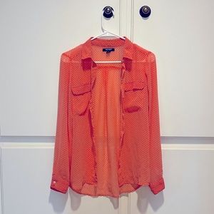 Peachy pink with little white flower print